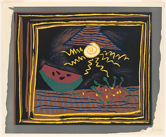 Picasso. Still life with a watermelon - 1962